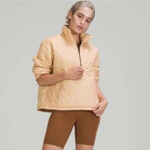 Lululemon Insulated Quilted Pullover Jacket Heathered Pecan Tan 0